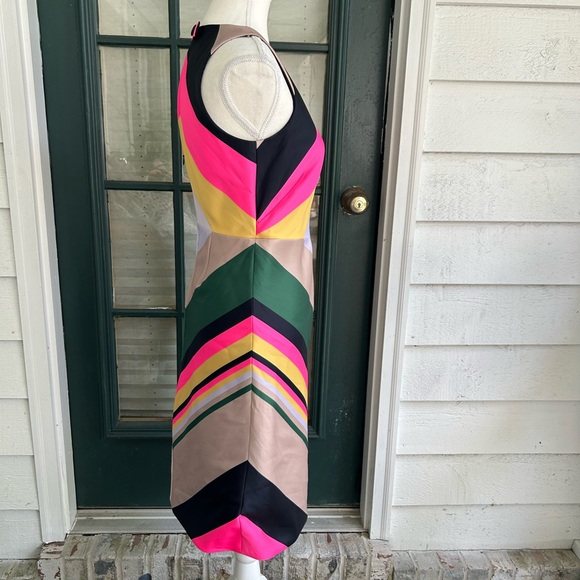 J. Crew Collection Pop-Stripe Dress Size 0 Navy Azalea G1587 - Picture 8 of 13